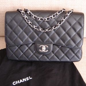 Vintage Chanel Classic Bag With Single Flap Black